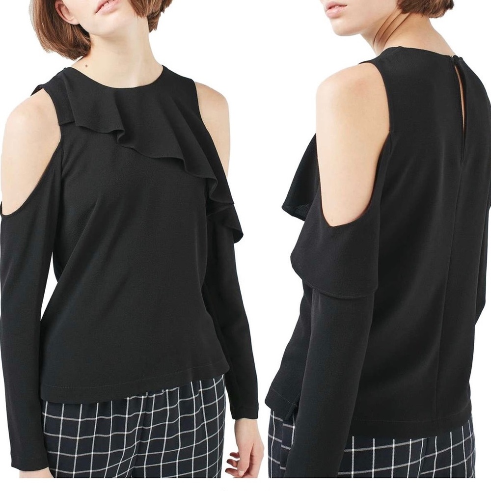 TOPSHOP Izzy Cold Shoulder Top Sz Small